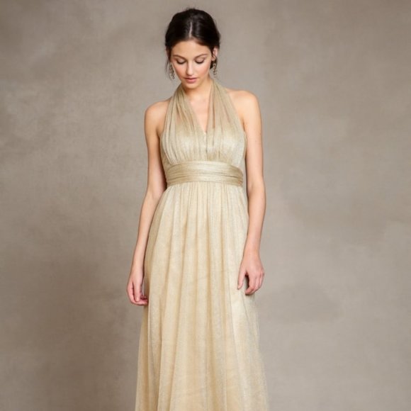 Jenny Yoo Anabelle Gold Tulle Convertible Gown Dress Sz 4 - Picture 16 of 16